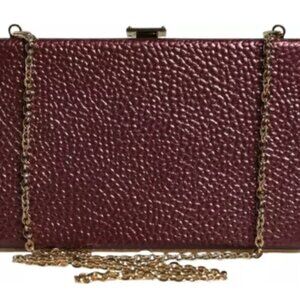 Dolce & Gabbana  Clutch Evening Crossbody Bag Maroon Leather